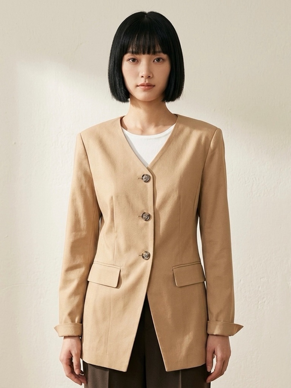 Bagatelle Collection Linen Blend Beige Jacket Sz S NWT
